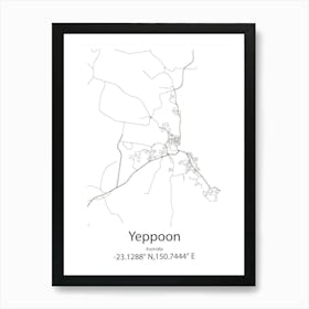 Yeppoon,Australia Minimalist Map Art Print