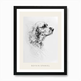 Boykin Spaniel Dog Line Art 2 Poster Poster