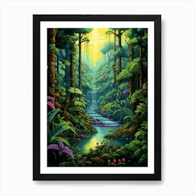 Sarawak Forest Pixel Art 3 Art Print