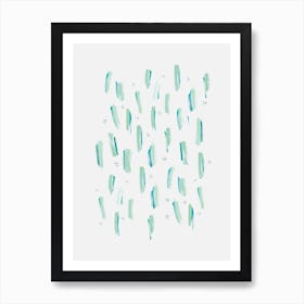 Abstract Mint Lines Art Print