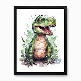Megalosaurus Cute Dinosaur Watercolour 4 Art Print