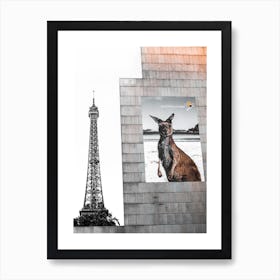 Paris Kangaroo Street Sign Affiche