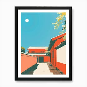 Kyoto Imperial Palace 2 Colourful Illustration Art Print