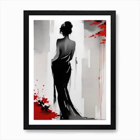 Traditional Japanese Art Style Geisha Girl 16 Art Print