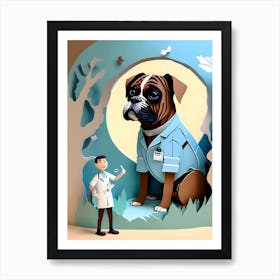 Boxer Dog-Reimagined 5 Art Print