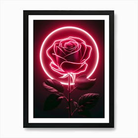 Neon Rose Art Print