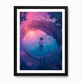 Man Standing In A Pool Art Print