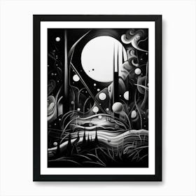 Dreams Abstract Black And White 2 Art Print