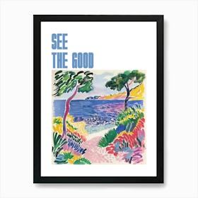 See The Good Poster Seaside Doodle Matisse Style 13 Art Print