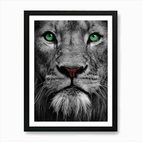 Lion With Green Eyes Art Print