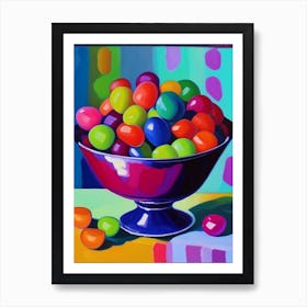 Jujubes Candy Sweetie Colourful Brushstroke Painting Flower Art Print