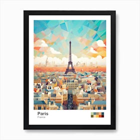 Paris, France, Geometric Illustration 4 Poster Art Print