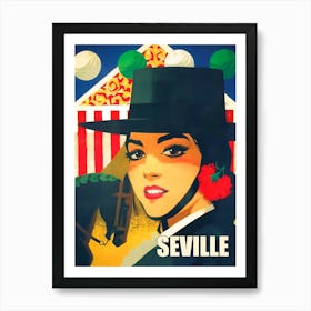 Beautiful Woman From Seville, Spain Art Print