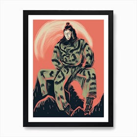 Samurai Illustration 18 Art Print