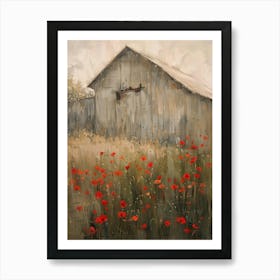 Poppies In The Barn 2 Art Print