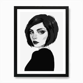 Black And White Portrait 1 Art Print