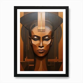 Abstract Geometric Lady Portrait 12 Art Print