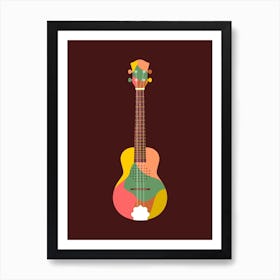 Cak Tenor/Banjo Keroncong Musical Instrument in Colorful Illustration Art Print