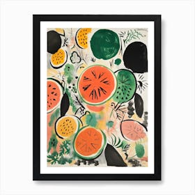 Cantalupe Fruit Drawing 3 Art Print