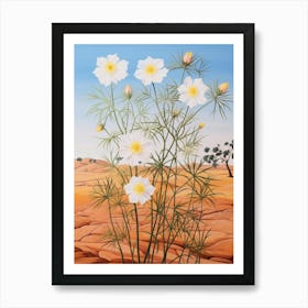 Love In A Mist Nigella 5 Flower Painting Art Print