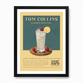 Tom Collins Cocktail Art Print