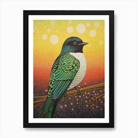 Ohara Koson Inspired Bird Painting Barn Swallow 1 Art Print