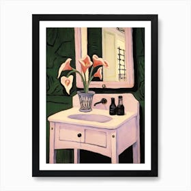 Bathroom Vanity Painting With A Calla Lily Bouquet 2 Art Print