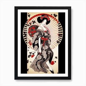 Geisha Art Noveau Style 2 Art Print