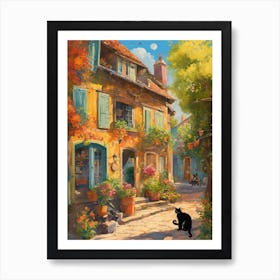 Cat Walks Down The Street Art Print