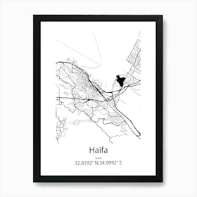 Haifa,Israel Minimalist Map Art Print