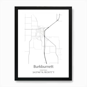 Burkburnett,United States Minimalist Map Art Print