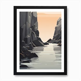 Coastal Rock Formations Subtle - Landscape Art Print