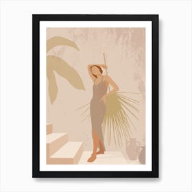 Women Palm Leaf Art Print