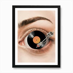 Vinyl Record Eye Art Print
