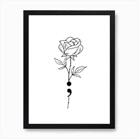 Rose Semicolon Art Print