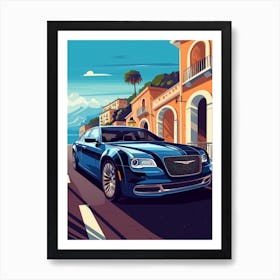 A Chrysler 300 In French Riviera Car Illustration 1 Art Print