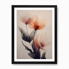 Parchment Flowers No 8 Art Print