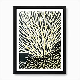 Acropora Sarmentosa Linocut Poster