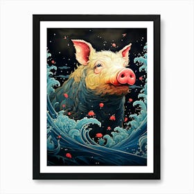 Pig In The Sea 1 Art Print