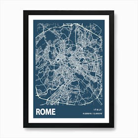 Rome Blueprint City Map 1 Art Print