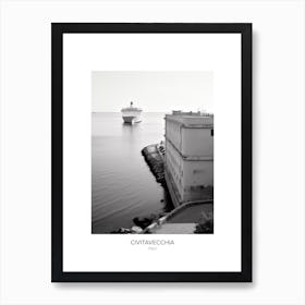 Poster Of Civitavecchia, Italy, Black And White Photo 4 Art Print