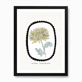 November Chrysanthemum Birth Flower Art Print