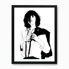 Silhouette Patti Smith Singer Music Art Print