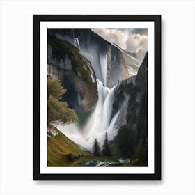 Gavarnie Falls, France Realistic Photograph (3) Art Print