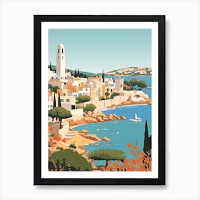 Ibiza, Spain, Graphic Illustration 4 Art Print