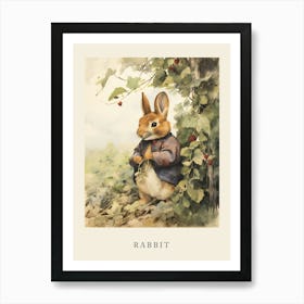 Beatrix Potter Inspired  Animal Watercolour Rabbit 6 Art Print