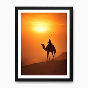 Camel Rider In The Desert Art Print