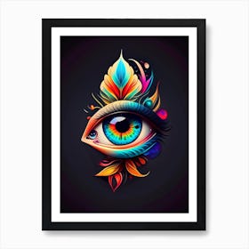 Surreal Eye, Symbol, Third Eye Tattoo 1 Art Print