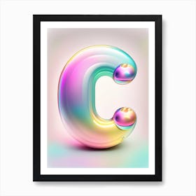 C, Alphabet Bubble Rainbow 3 Art Print