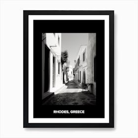 Poster Of Rhodes, Greece, Mediterranean Black And White Photography Analogue 1 Art Print